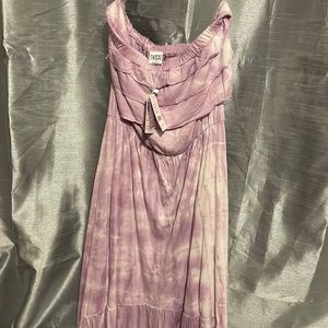Tie dye summer strapless dress